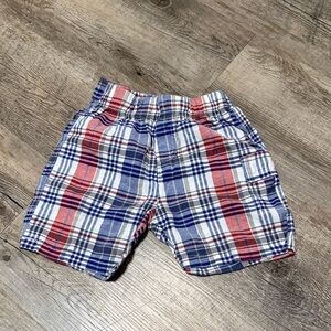 10/$10 Swiggles Kids Plaid Shorts in Red, Blue, and White 24 months
